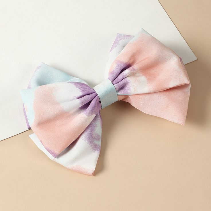 New Thin Bow Chiffon Tie-dye Hairpin Women's Knotted Hairpin Jewelry 1pc